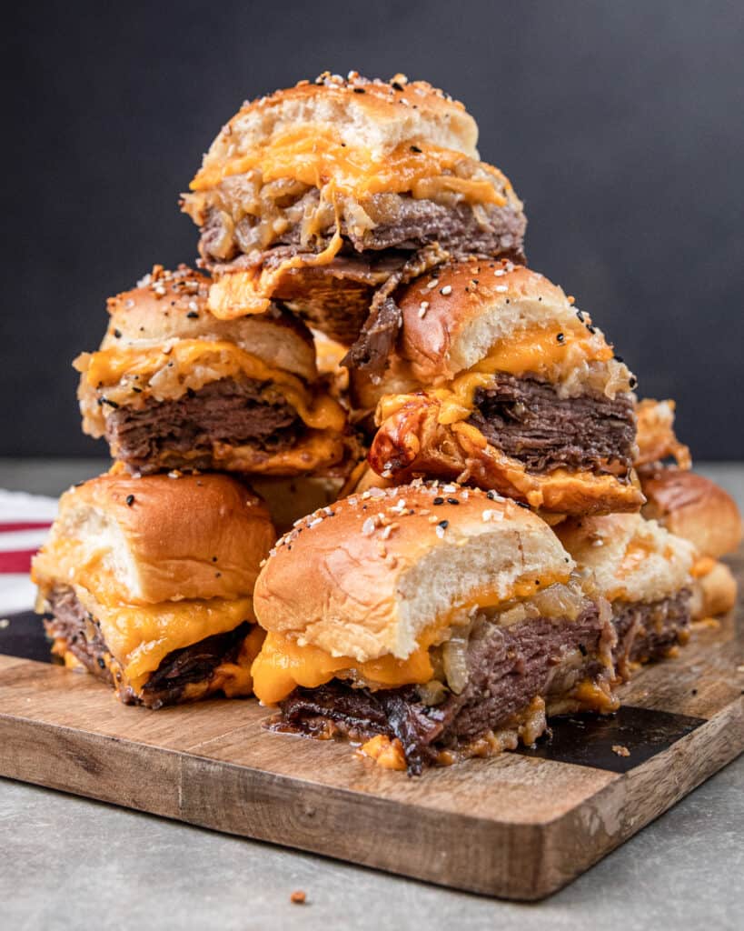 Roast beef and cheddar sliders