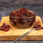 Bacon jam in glass bowl