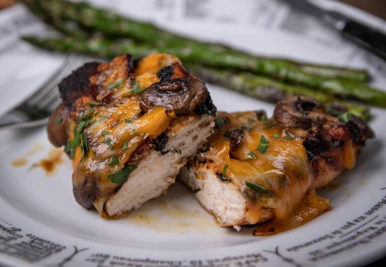 Alice Springs Chicken with asparagus