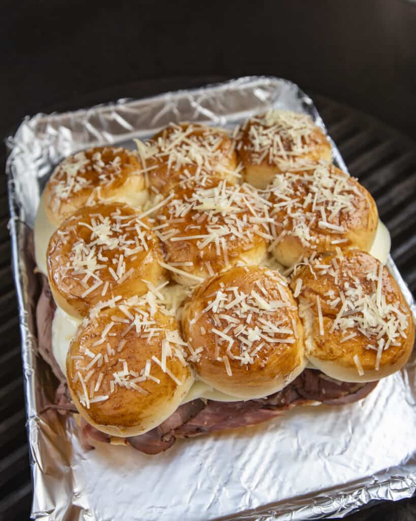 Sliders with Parmesan Cheese on the buns