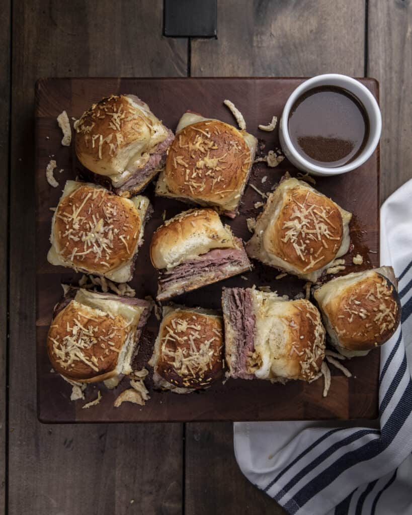French dip sliders with Au Jus