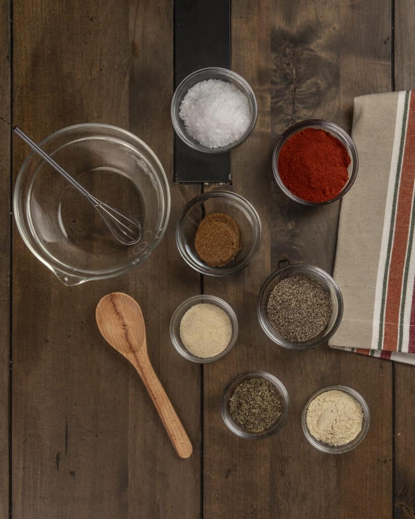 Ingredients for homemade chicken rub