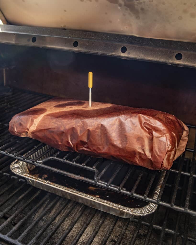 Brisket wrapped in butchers paper 