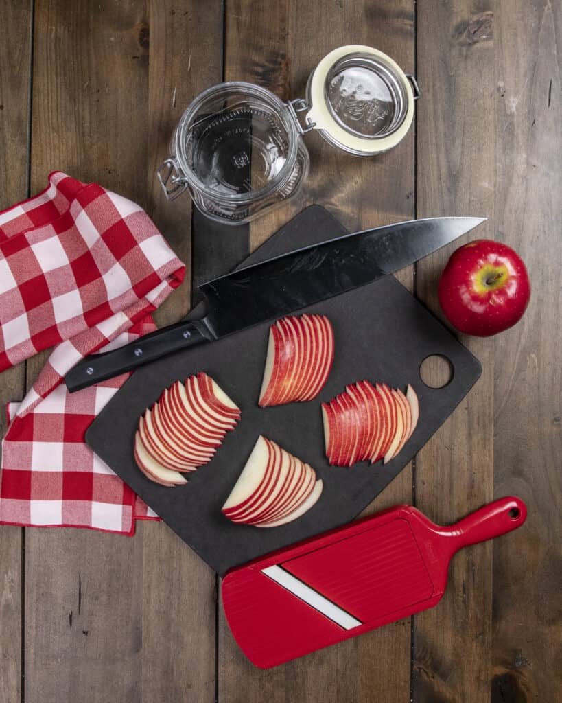 Sliced apples