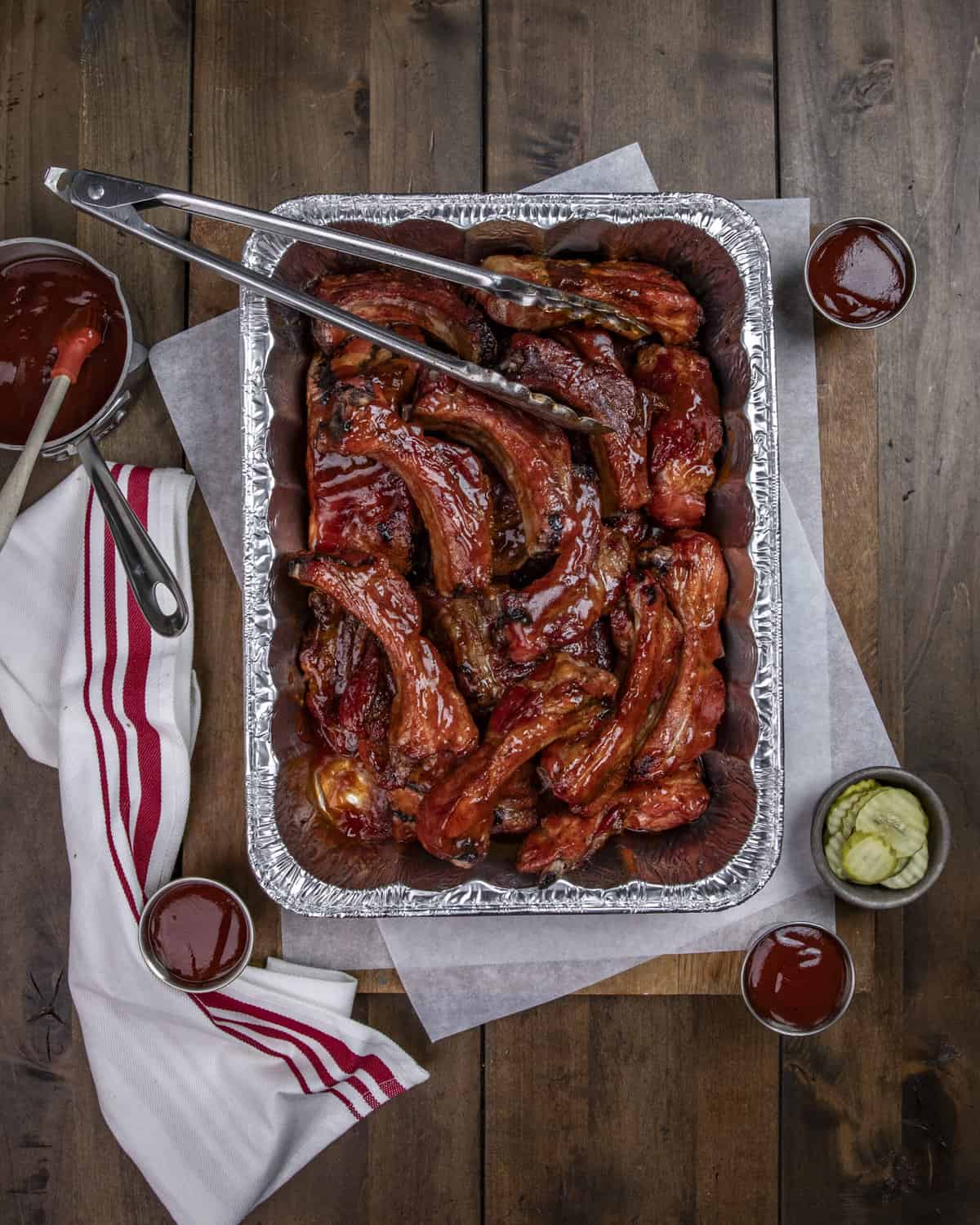 Smoked party style bbq ribs