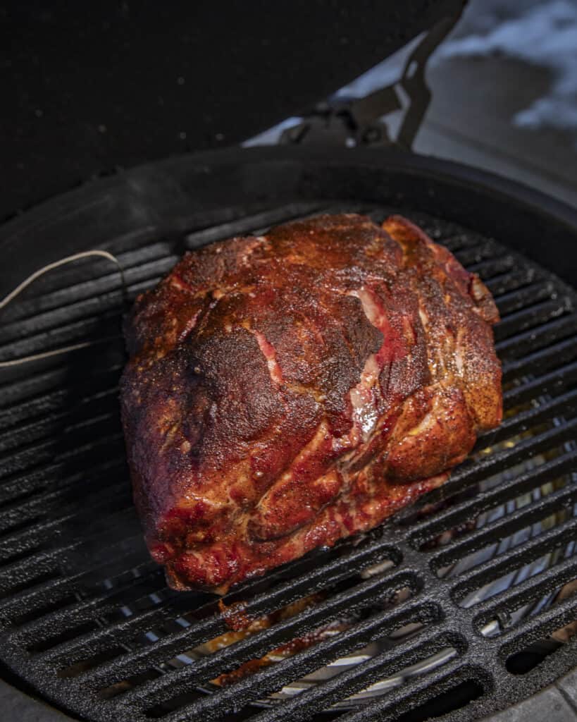 Pork butt on the smoker