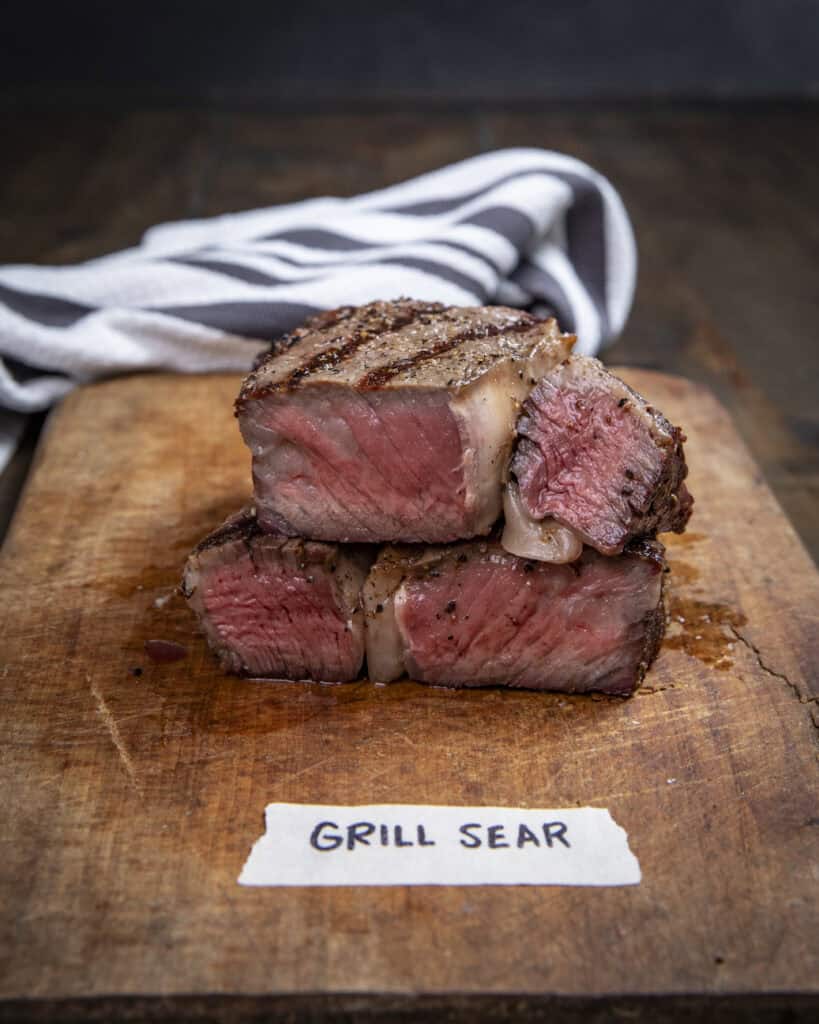 Grill seared steak