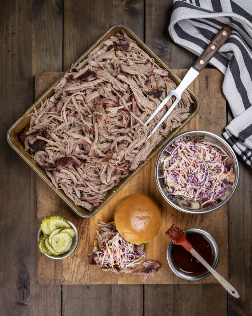 Pulled pork ready for sandwiches