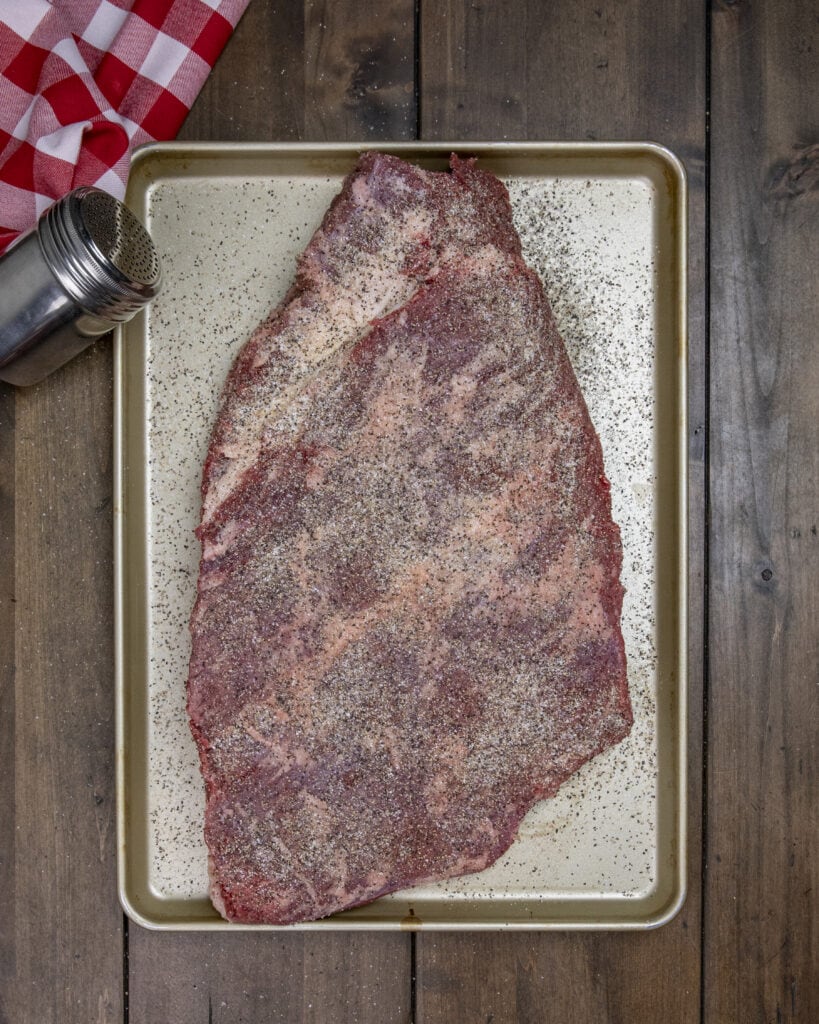 Seasoning a brisket 