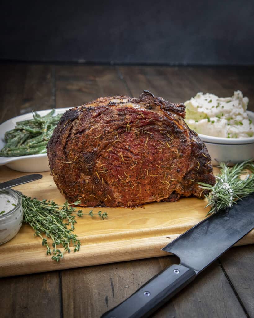 Smoked prime rib roast 