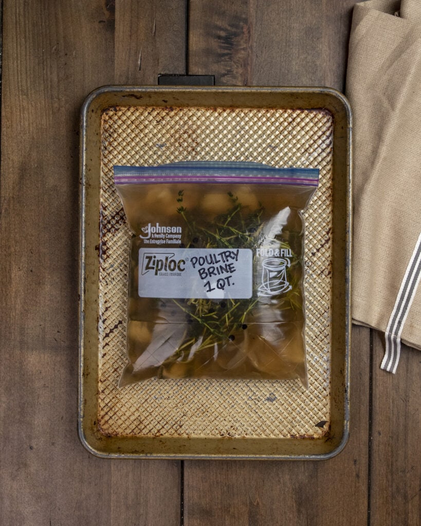 Turkey brine in a ziplock bag