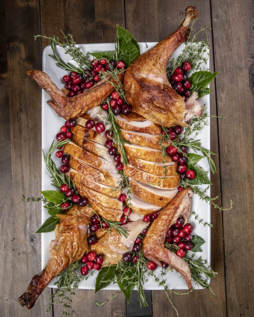 Careered whole turkey