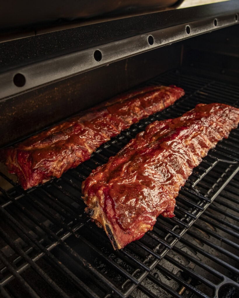 Baby back ribs on the smoker