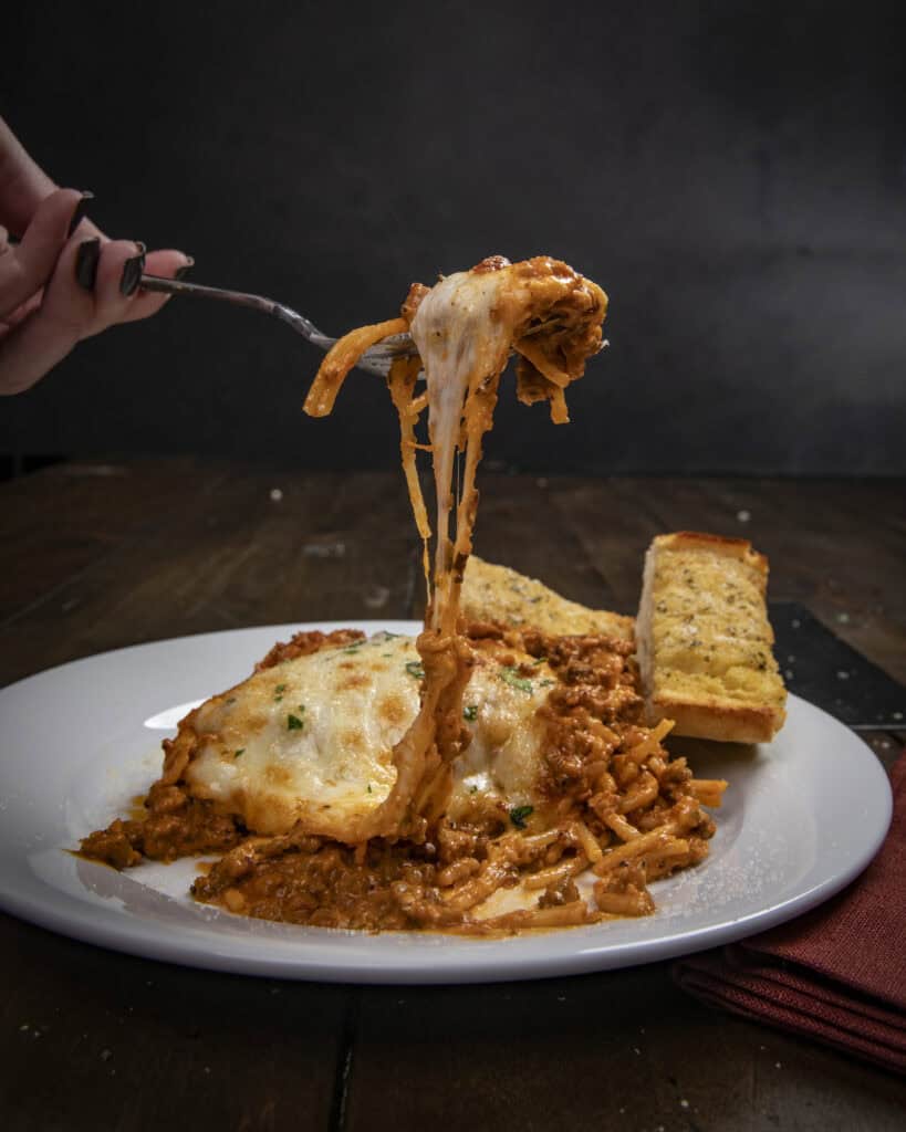 Baked cream cheese spaghetti casserole